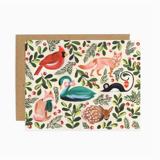 Greeting Card - Holiday Animals Christmas