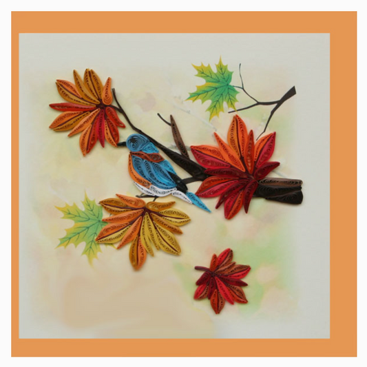 Blue Bird Autumn Notecard