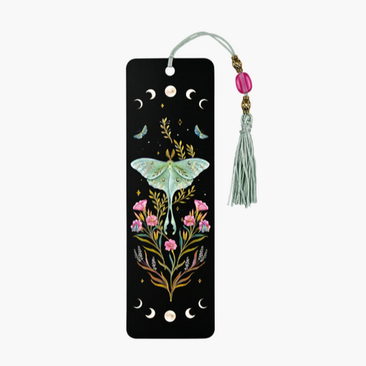 Luna Moth Beaded Bookmark