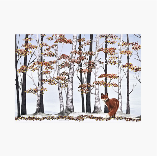 Fox and Birches Deluxe Boxed Holiday Cards