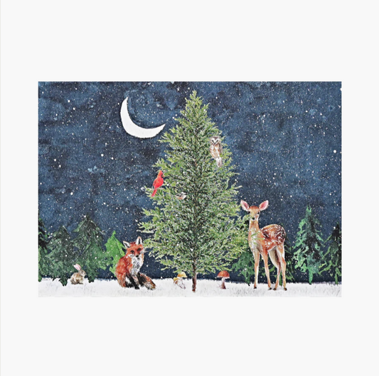 Moonlit Forest Friends Deluxe Boxed Holiday Cards