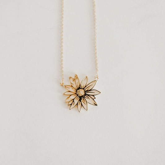 Flower Necklace- Gold