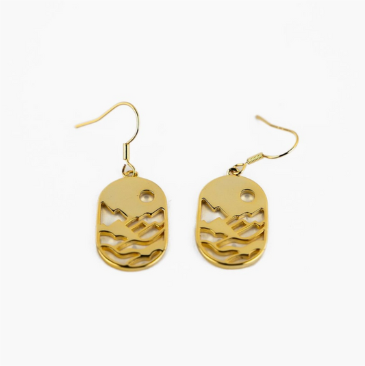 Mountain Sun Earrings - Gold