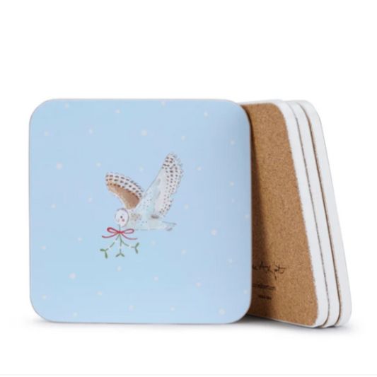 Snowy Owls Coasters (Set of 4)