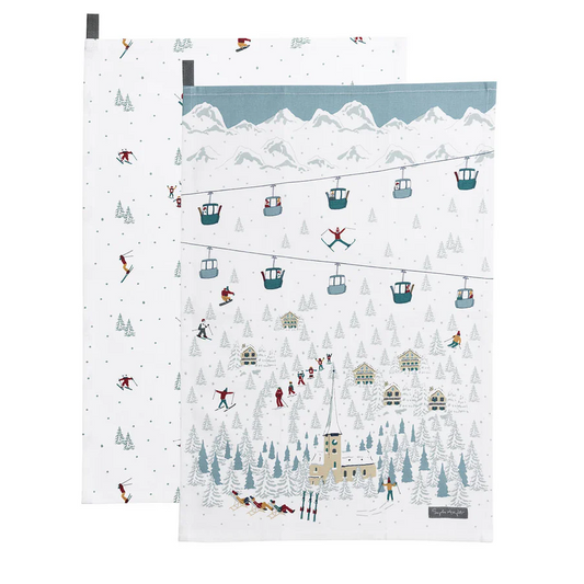 Skiing Tea Towel (Set of 2)