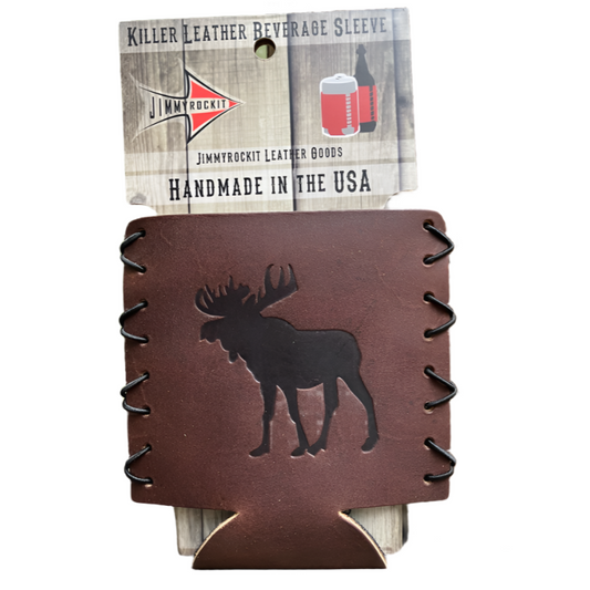 Leather Koozie - Moose