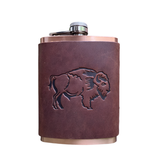 Leather Wrapped Flask - Bison