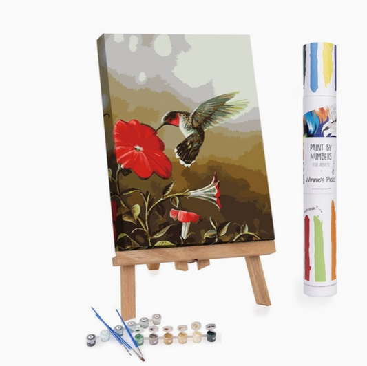 Ruby Throated Hummingbird - DIY Paint By Numbers Kit