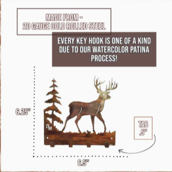 Key Wall Holder Copper Deer Hunter