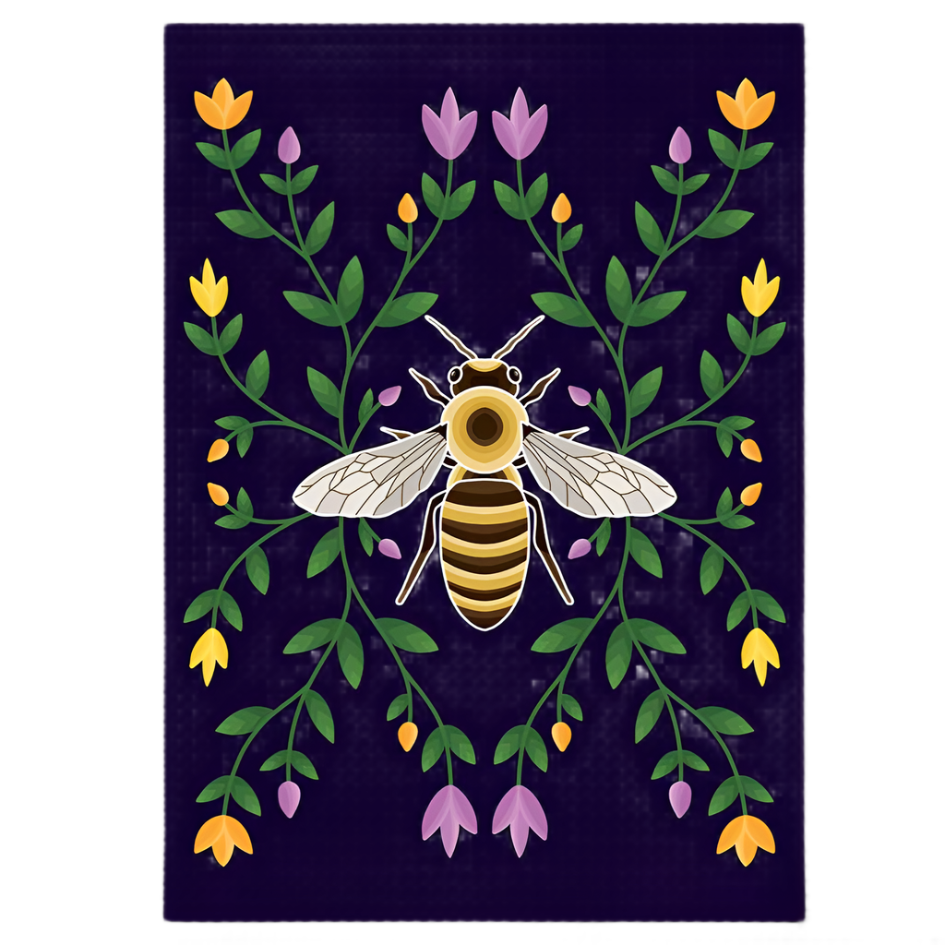 Magnet Honey Bee and Ojibwe Floral