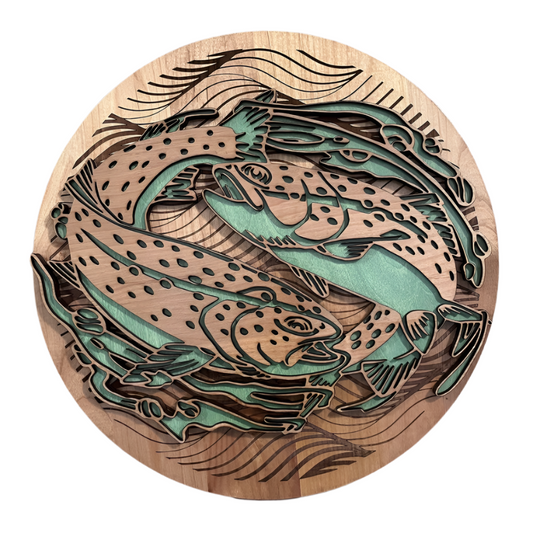 Rainbow Trout Wall Art, Rustic Cabin Decor