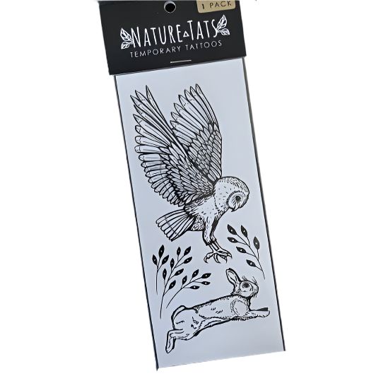 Owl & Rabbit Temporary Tattoo
