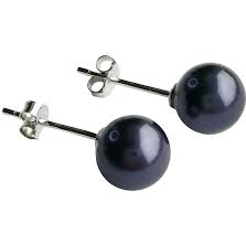 Blue Freshwater Pearl Studs 6-6.5mm