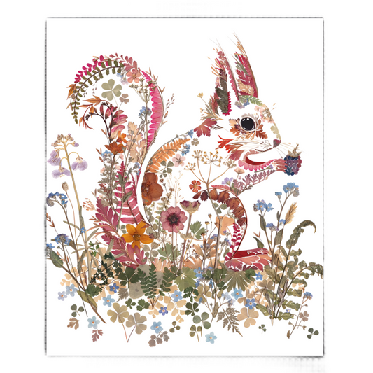 Red Squirrel Blank Greeting Card
