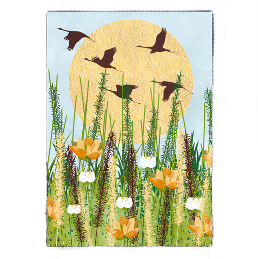 Geese and Sun Blank Card