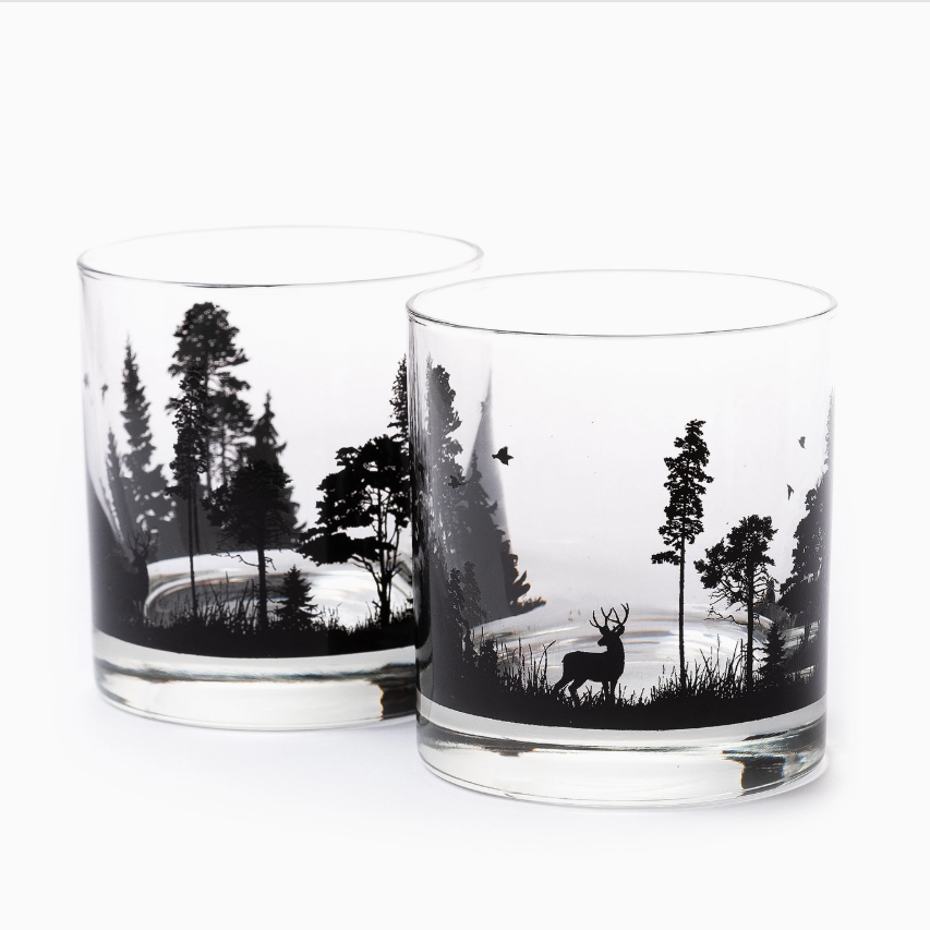 Forest Animals Whiskey Glasses