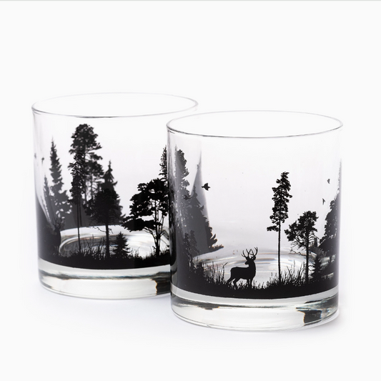 Forest Animals Whiskey Glasses