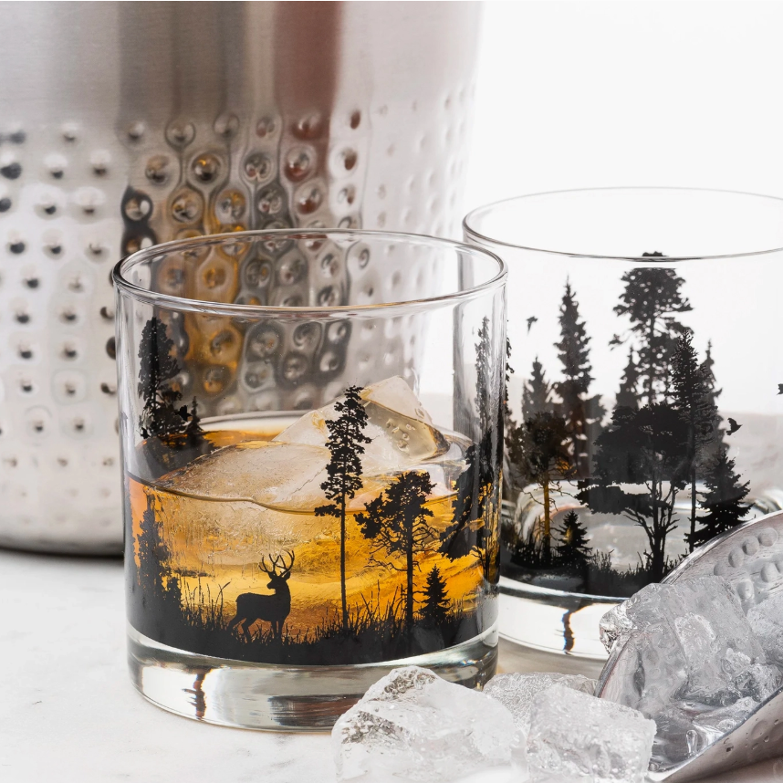 Forest Animals Whiskey Glasses