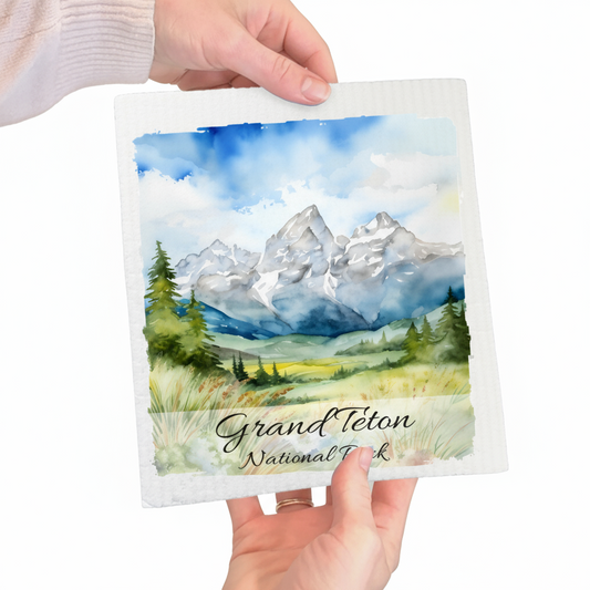 Grand Teton National Park Wyoming Swedish Dish Cloth