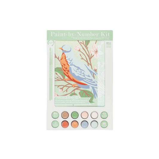 Bird On A Cherry Blossom Branch Paint-By-Number Kit