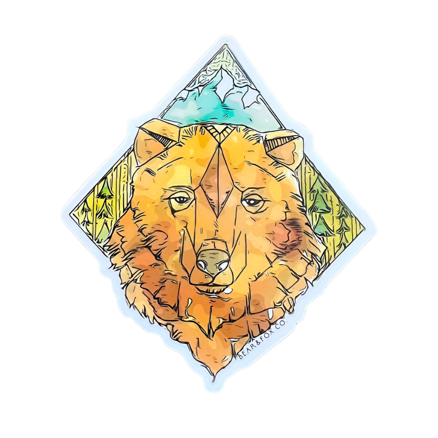Bear Head Vinyl Sticker