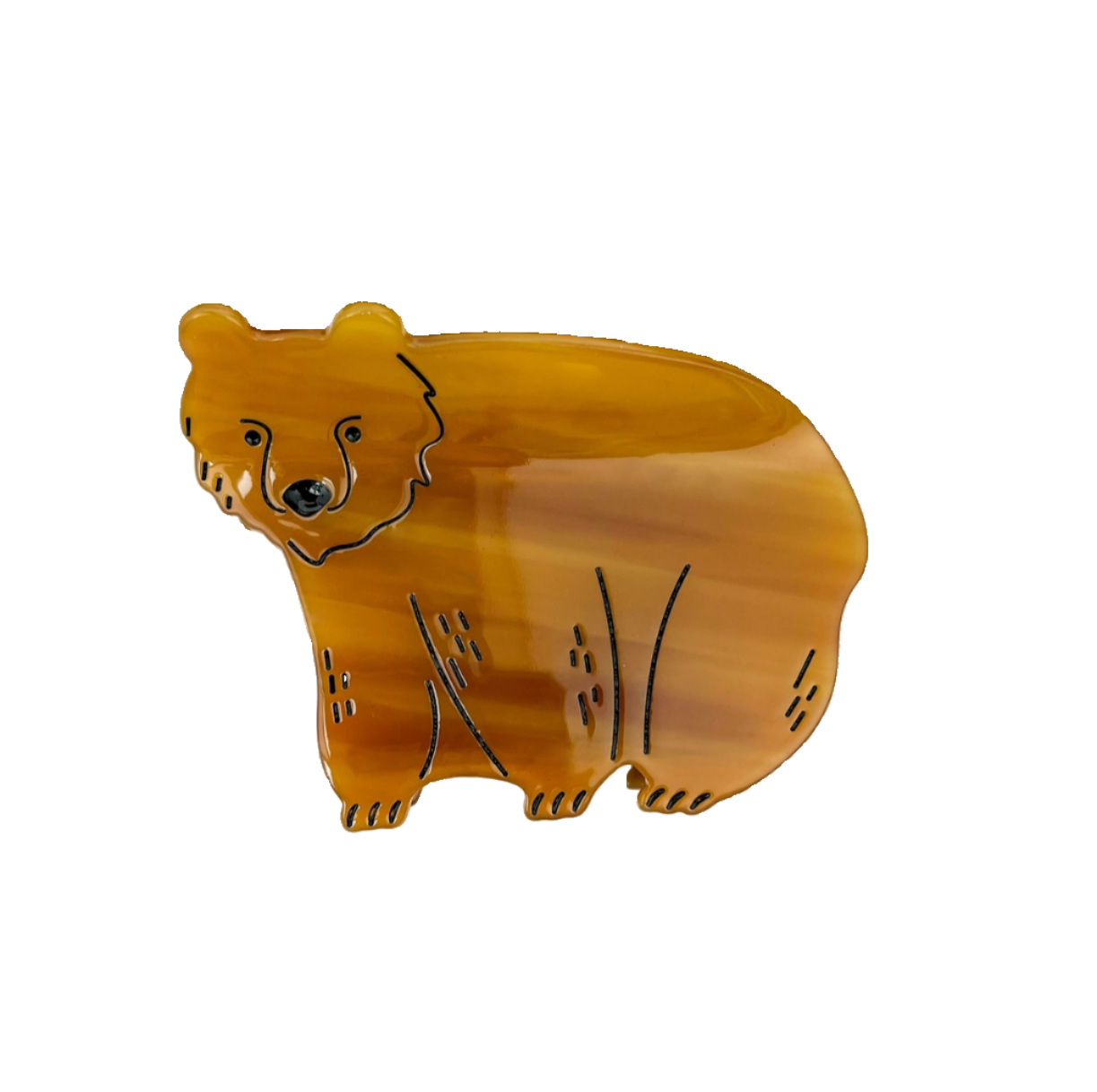 Brown Bear Sheep Acetate Hair Claw Clip