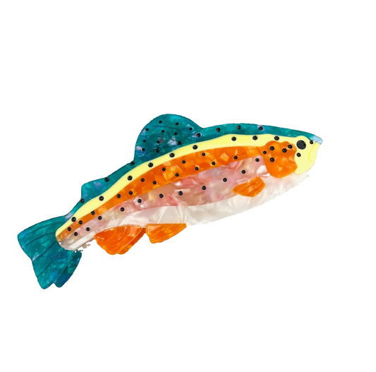 Rainbow Trout Hair Claw Clip