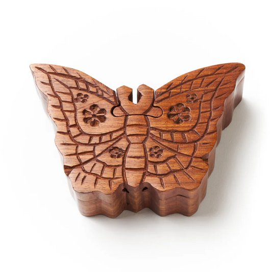 Butterfly Puzzle Box - Handcrafted Sheesham Wood