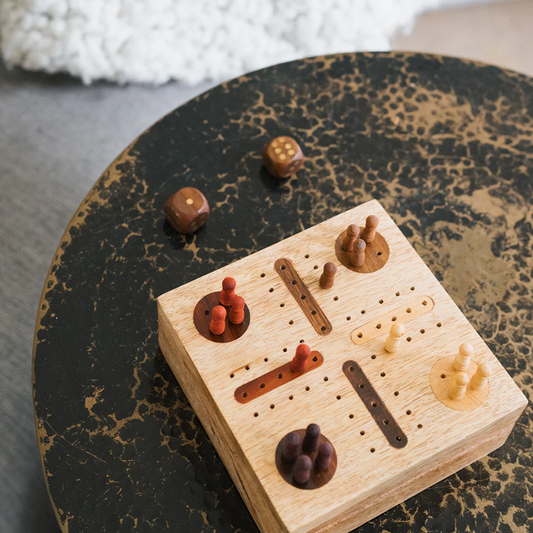 Pachisi Travel Game Set - Hand Carved, Fair Trade