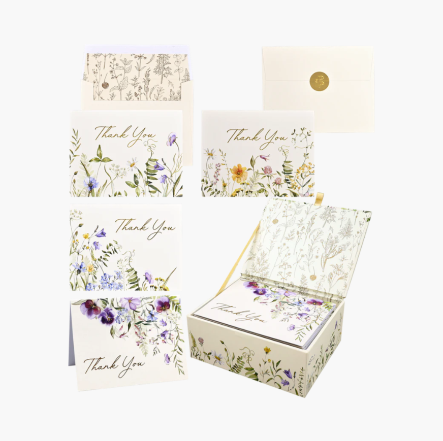 Wildflowers Premium Thank You Note Cards