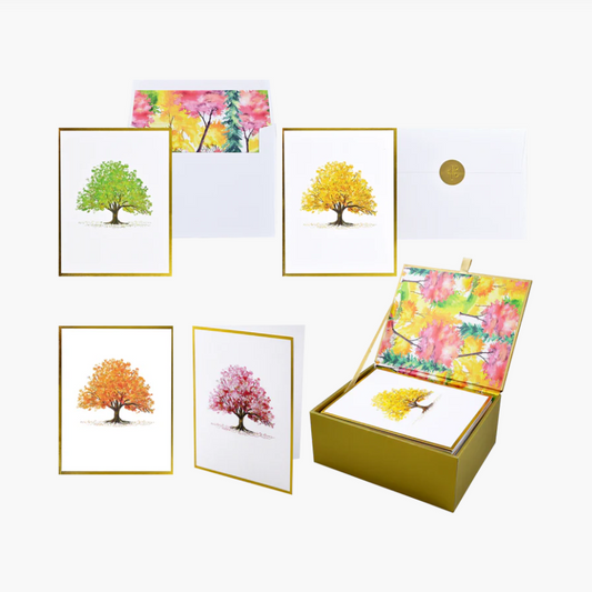 Watercolor Trees Premium Note Cards