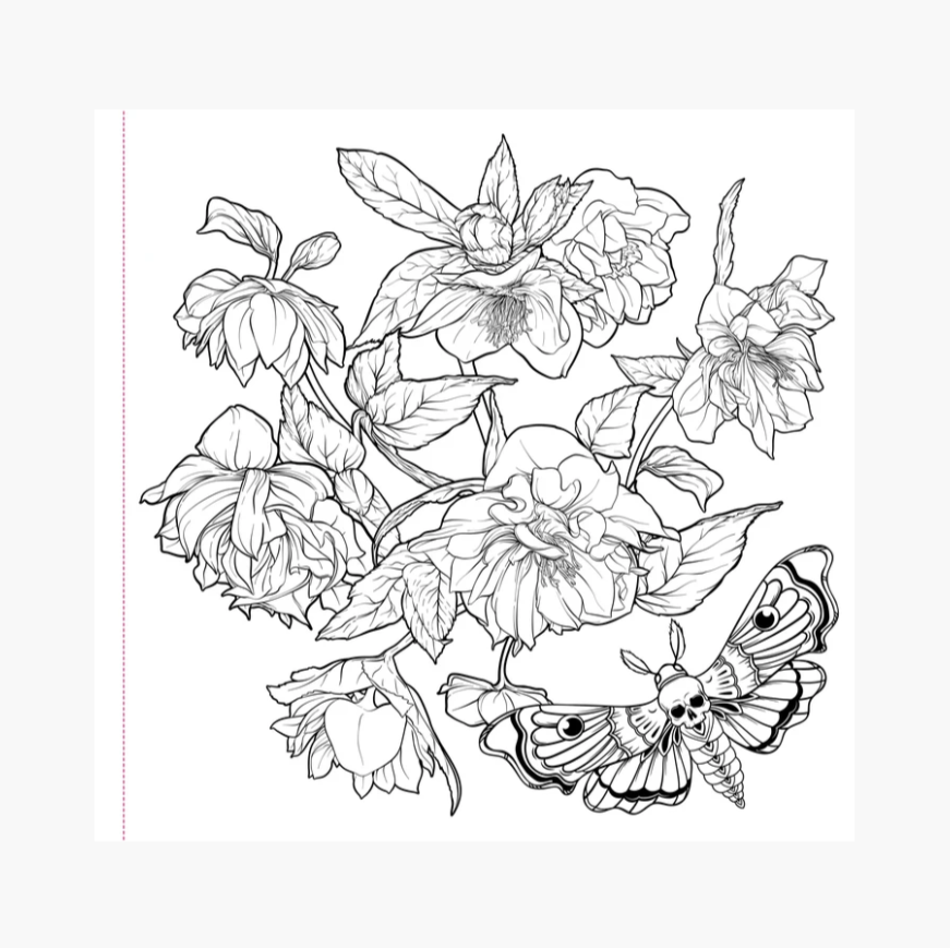 Goth Garden Adult Coloring Book