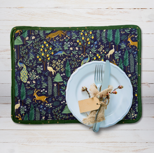Cotton and Cork Fabric Placemat Quilted