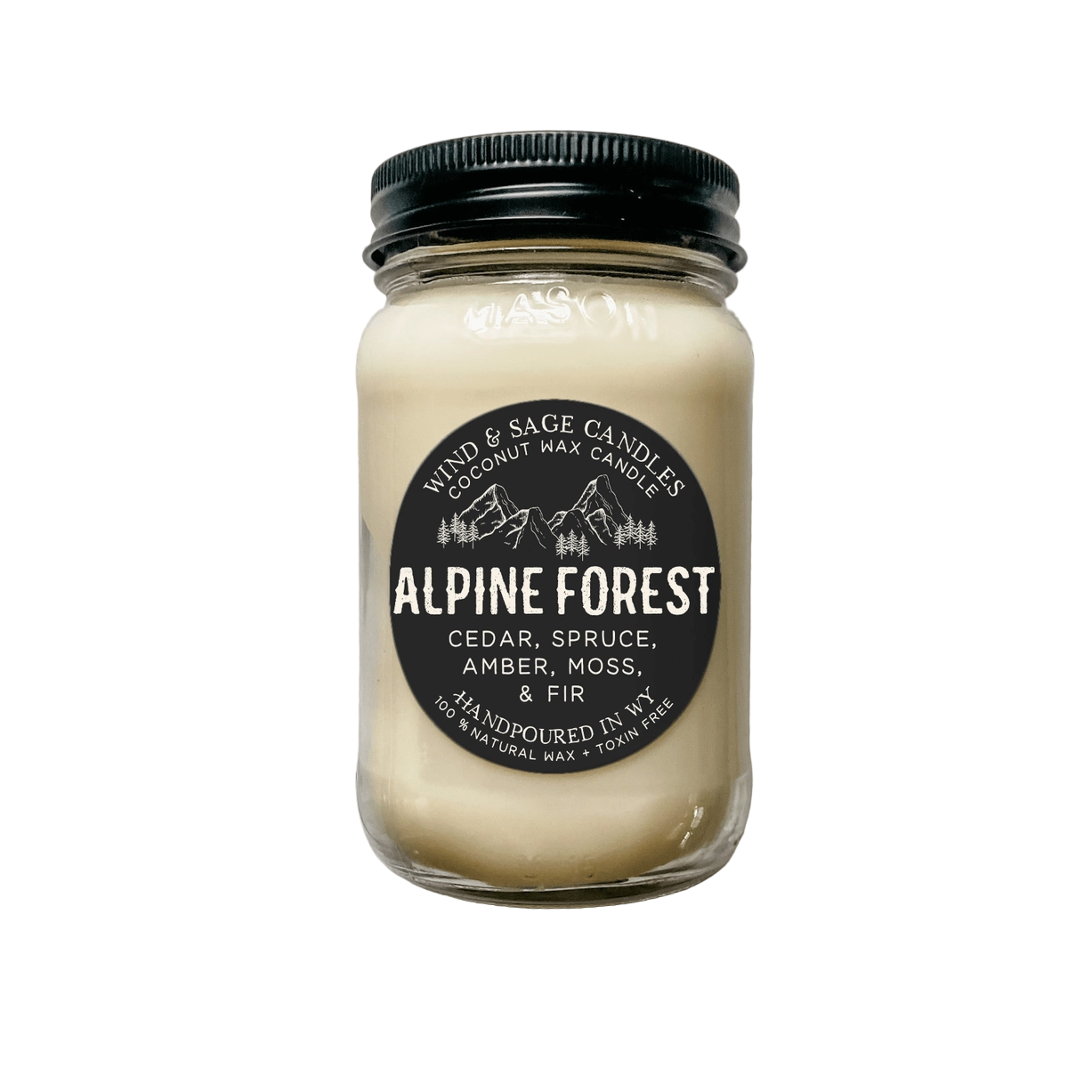 Mason Jar Candle, 100% Natural Wax