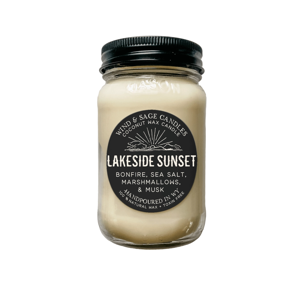 Mason Jar Candle, 100% Natural Wax