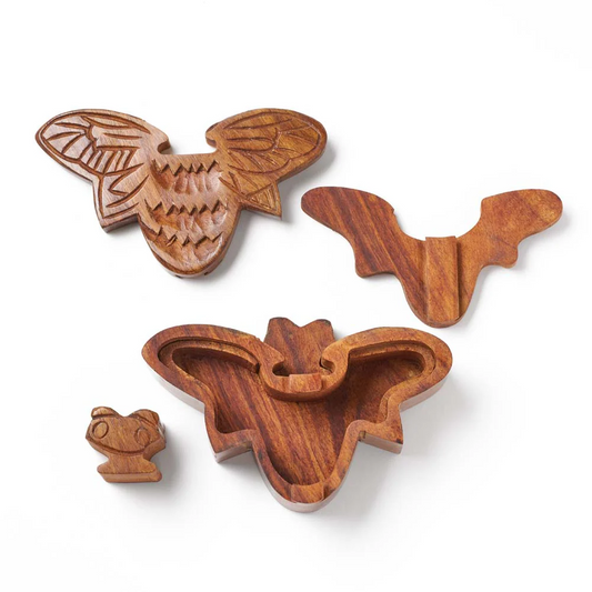 Bee Puzzle Box - Handcrafted Sheesham Wood