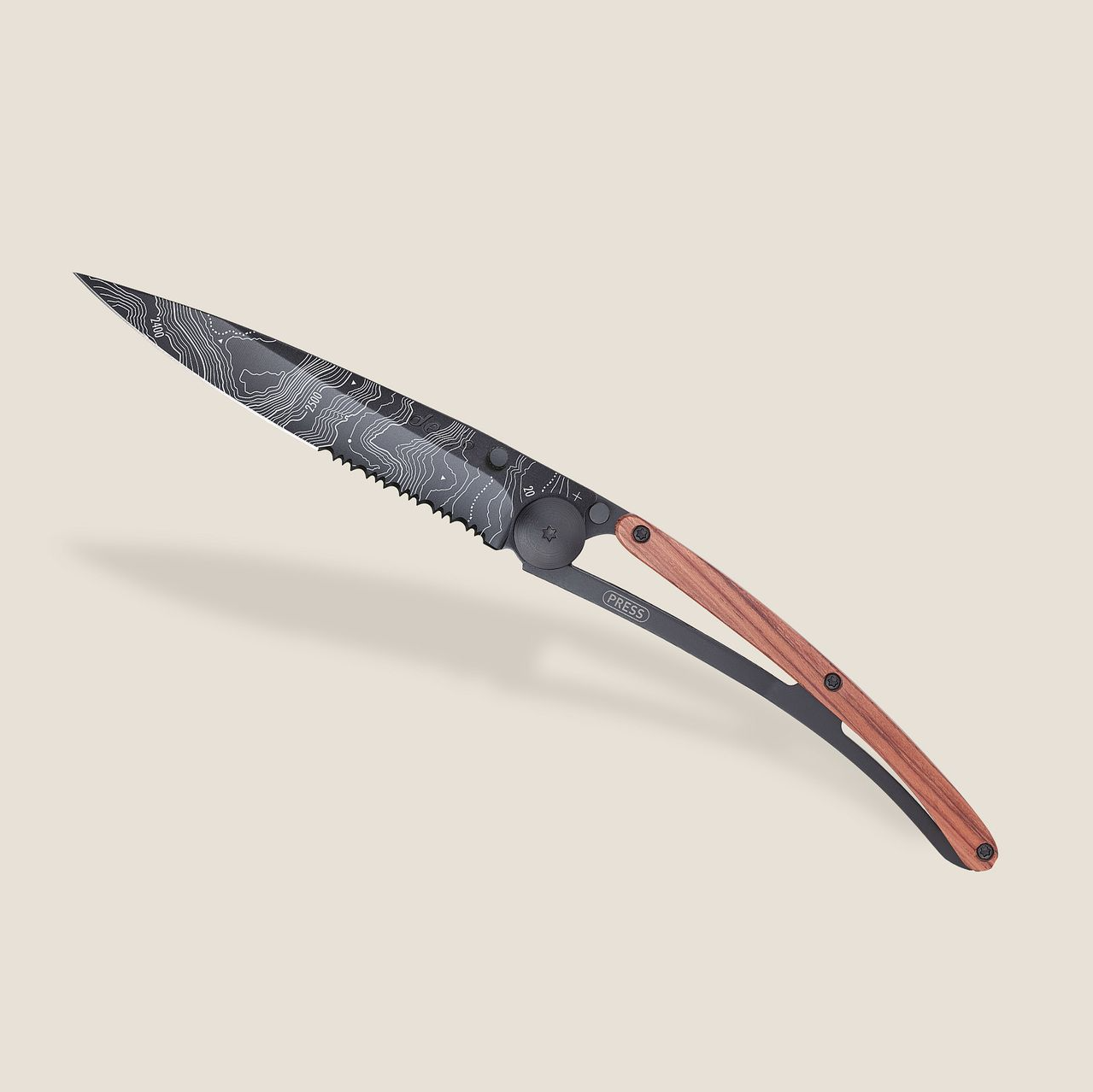 Knife - Coral wood / Topography