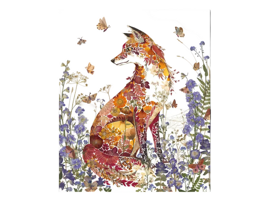 Fox in Flowers Blank Card