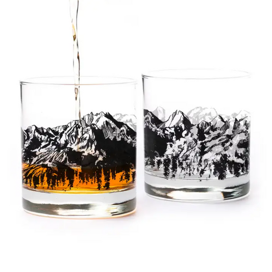 Mountain Range Whiskey Glass