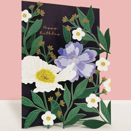 Diecut Flowers Birthday Card
