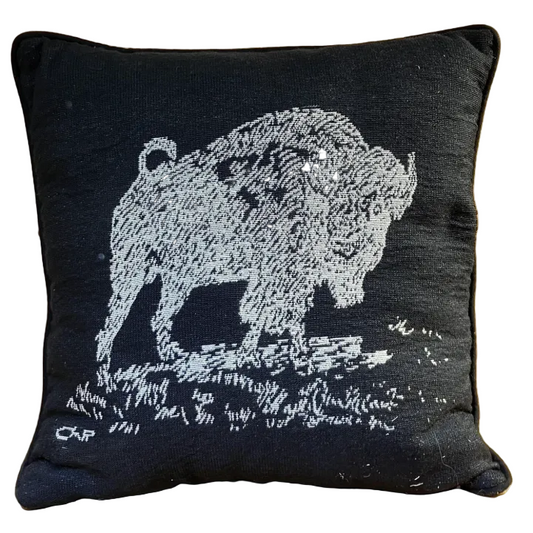 Charles M. Russell Buffalo Sketch Tapestry Pillow