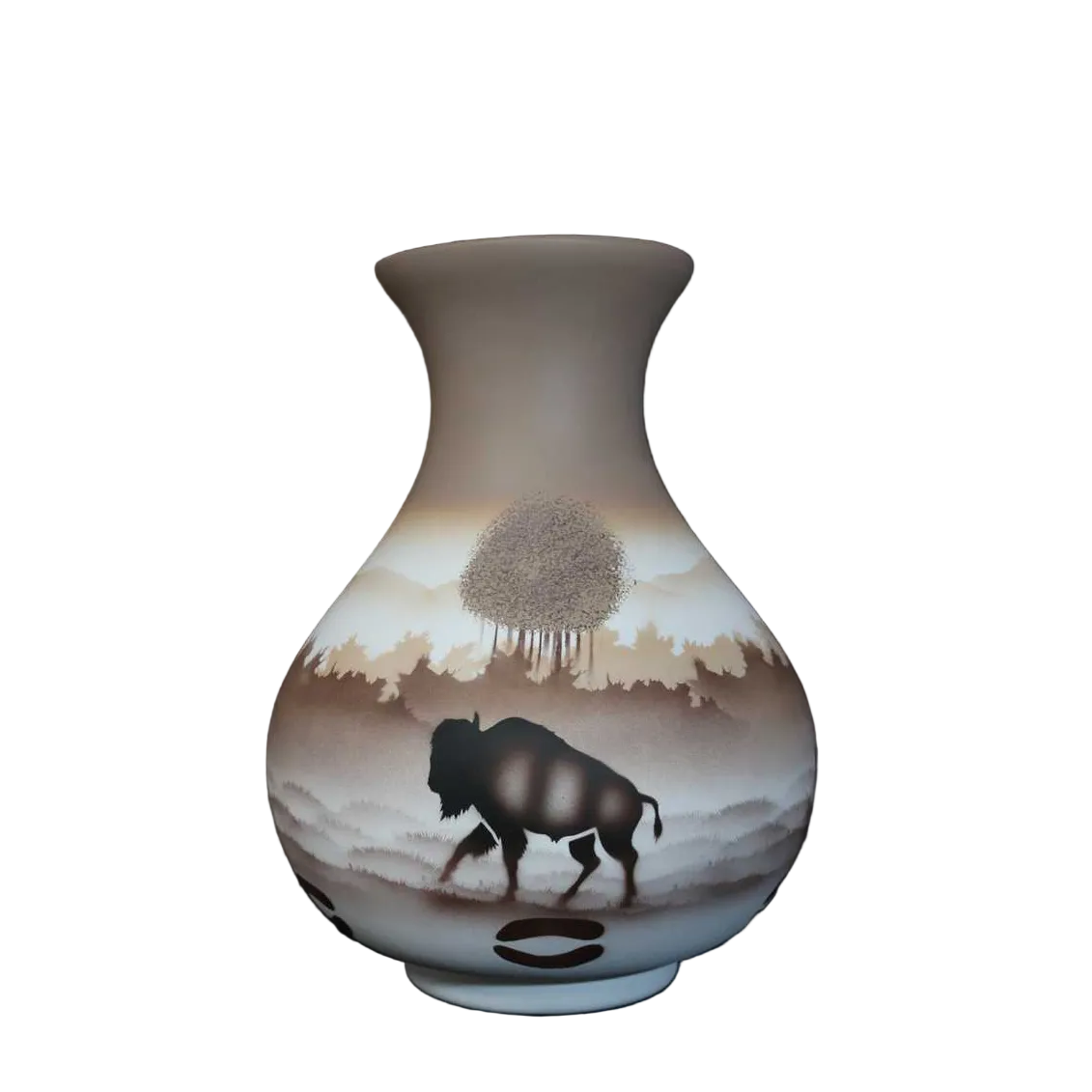 Back Country Tracks Buffalo 10 1/2 X 14 1/2 Vase