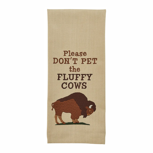 Fluffy Cows Embroidered Dishtowel