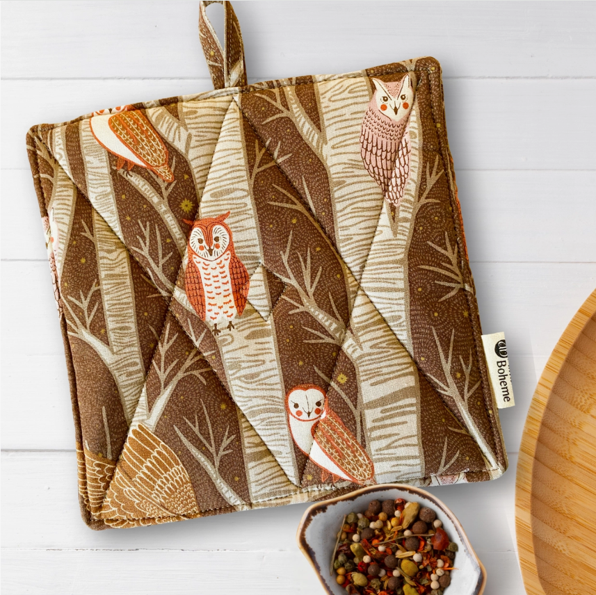 Hand Quilted Cotton Pot Holder