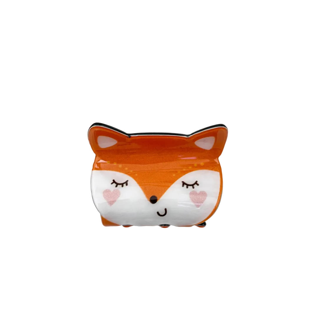 Clever Red Fox Cartoon Acrylic Hair Claw Clip