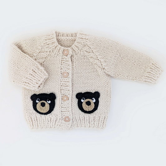 Black Bear Cardigan For Baby & Toddler