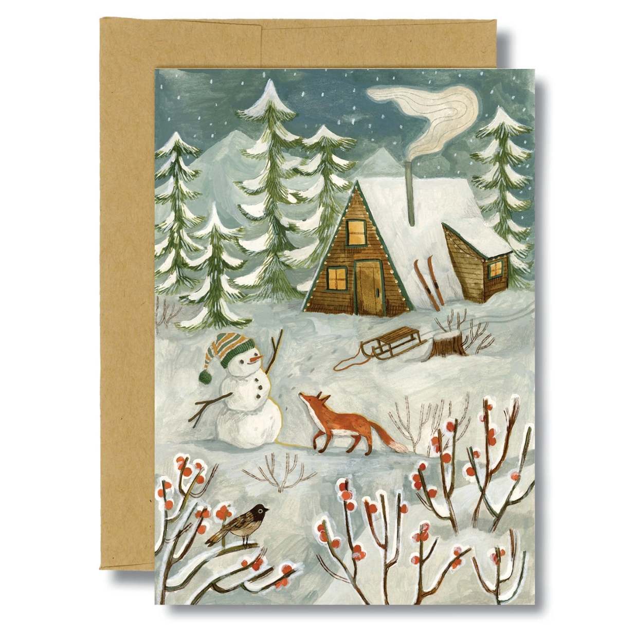 Christmas Cabin Card