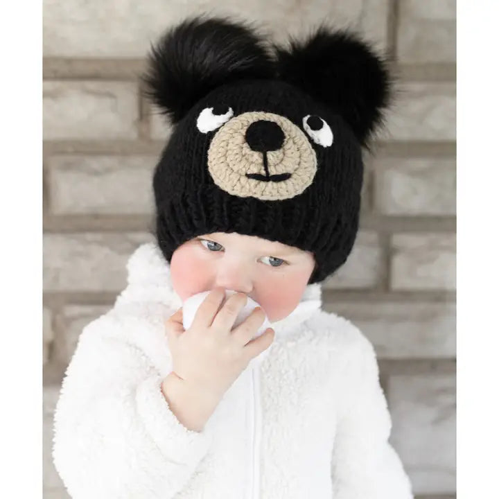 Black Bear Knit Hat Baby & Kids