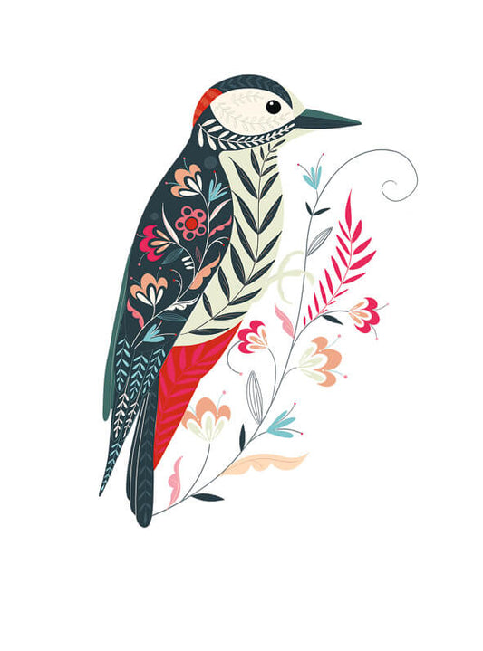 NC Emboss Woodpecker Art