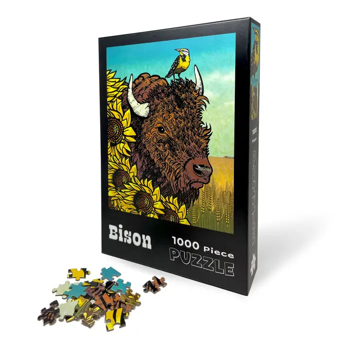 Bison Buffalo Sunflower 1000 Piece Puzzle